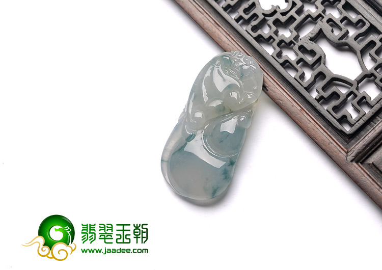 糯冰种飘花缅甸翡翠A货福禄寿挂件