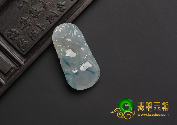 糯冰种飘花缅甸翡翠A货福禄寿挂件