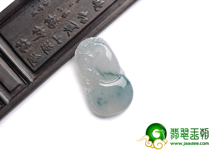 糯冰种飘花缅甸翡翠A货福禄寿挂件