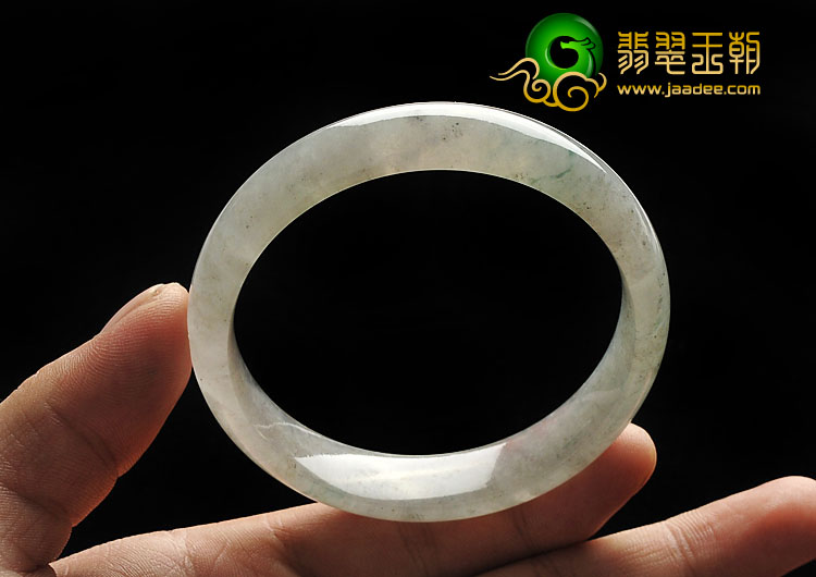 冰种略飘花缅甸翡翠A货手镯（56.9mm）