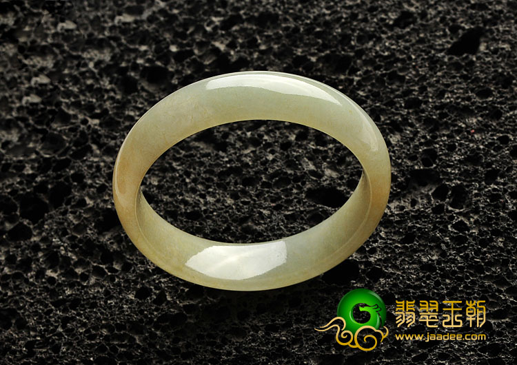 糯冰种黄翡缅甸翡翠A货手镯（55mm）