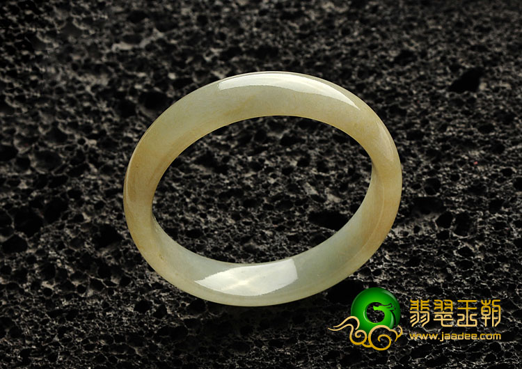 糯冰种黄翡缅甸翡翠A货手镯（55.2mm）