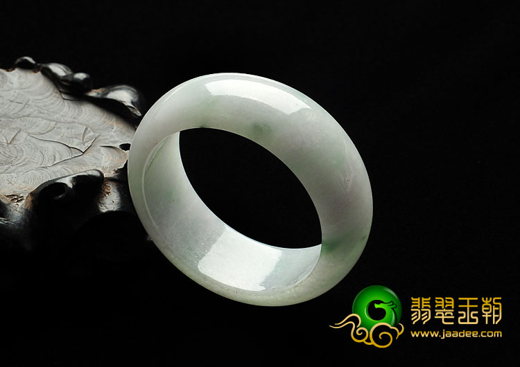 糯冰种淡春带彩缅甸翡翠A货手镯/童镯（39.4mm）