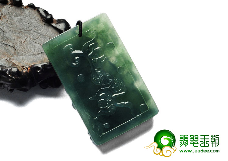 冰种油青缅甸翡翠A货钟馗打鬼挂件