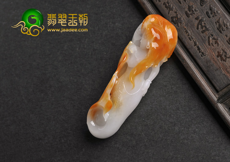 糯冰种红黄翡缅甸翡翠A货美人鱼挂件