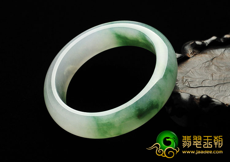 糯冰种飘花缅甸翡翠A货手镯（57mm）