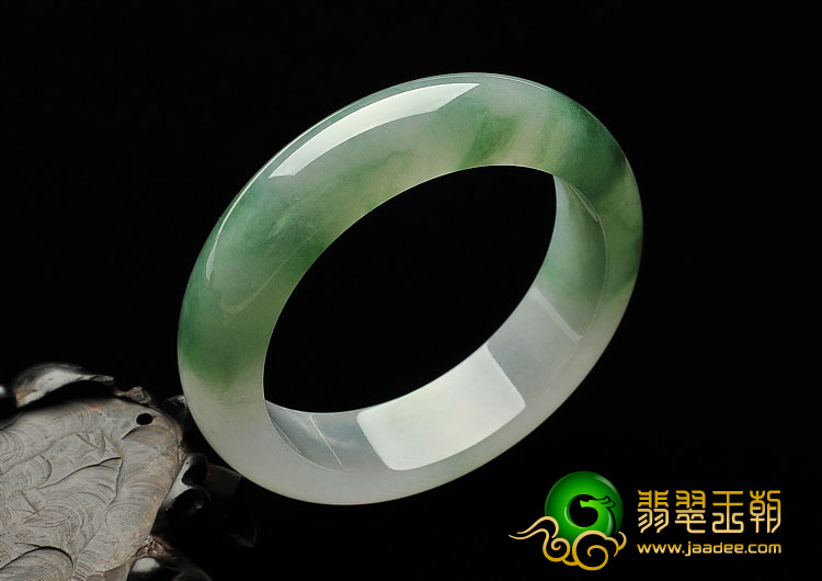 糯冰种飘花缅甸翡翠A货手镯（57mm）