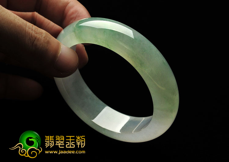 糯冰种飘花缅甸翡翠A货手镯（56.6mm）