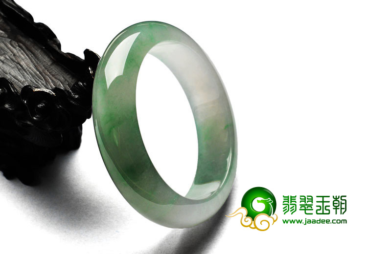 糯冰种飘花缅甸翡翠A货手镯（56.6mm）