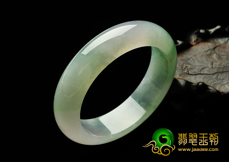 糯冰种飘花缅甸翡翠A货手镯（56.6mm）