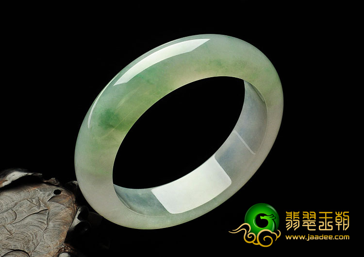 糯冰种飘花缅甸翡翠A货手镯（56.6mm）