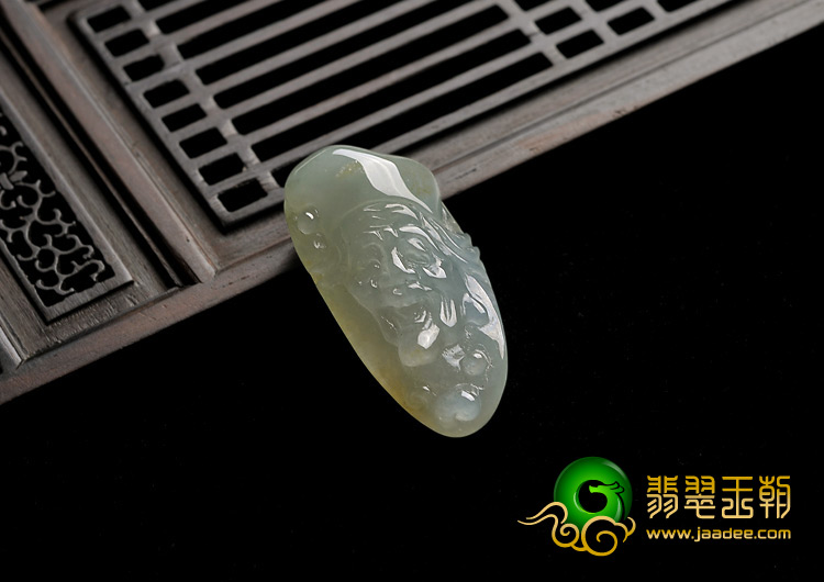 糯冰种淡黄翡缅甸翡翠A货济公头挂件