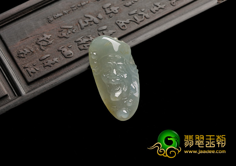 糯冰种淡黄翡缅甸翡翠A货济公头挂件