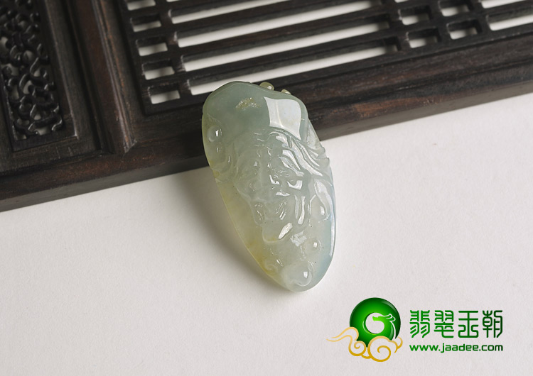 糯冰种淡黄翡缅甸翡翠A货济公头挂件