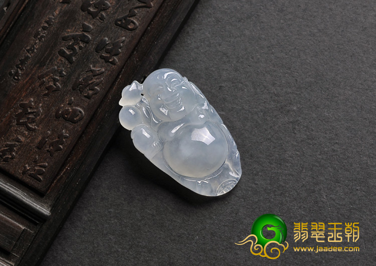 冰种晴水缅甸翡翠A货逍遥佛挂件