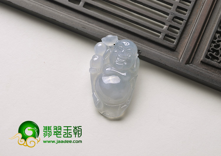 冰种晴水缅甸翡翠A货逍遥佛挂件
