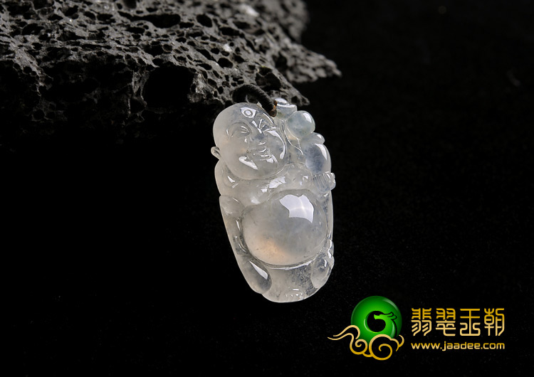 冰种缅甸翡翠A货逍遥佛挂件