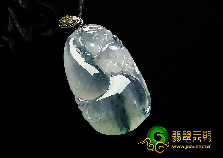 冰种飘花缅甸翡翠A货福禄寿挂件