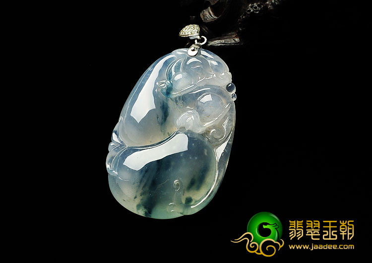 冰种飘花缅甸翡翠A货福禄寿挂件