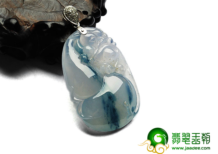 冰种飘花缅甸翡翠A货福禄寿挂件