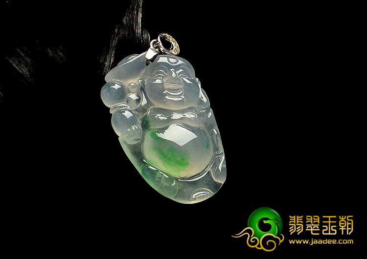 冰种晴水飘翠缅甸翡翠A货玉佛挂件