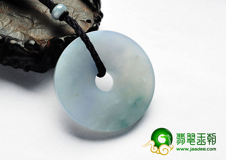 糯冰种飘花缅甸翡翠A货平安扣挂件