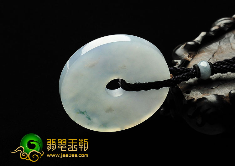糯冰种飘花缅甸翡翠A货平安扣挂件