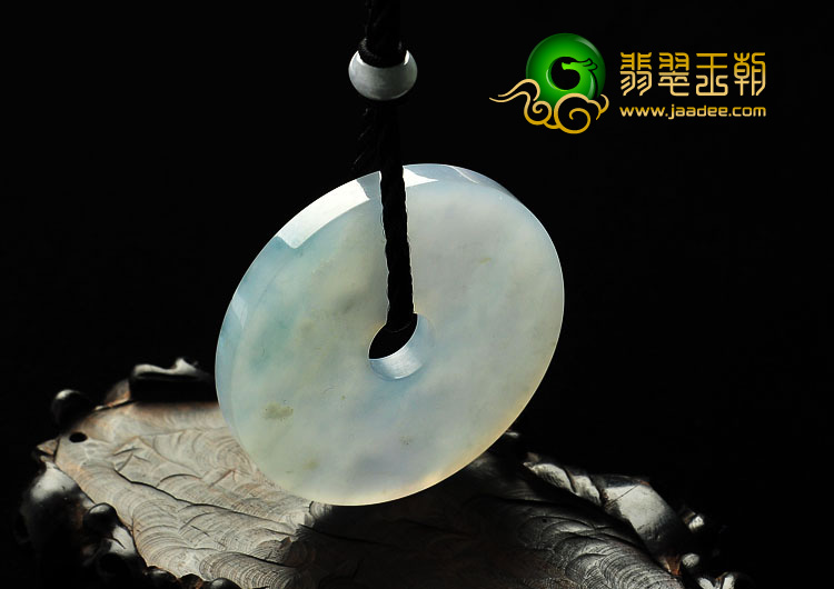 糯冰种飘花缅甸翡翠A货平安扣挂件