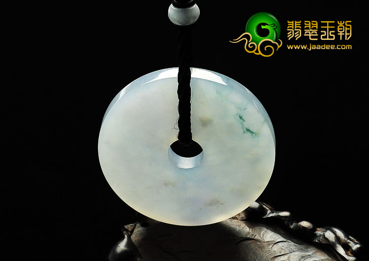 糯冰种飘花缅甸翡翠A货平安扣挂件