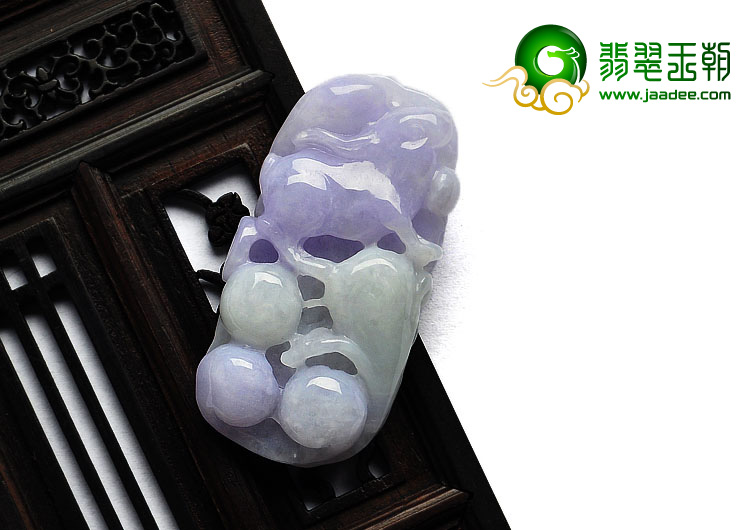 糯冰种紫罗兰缅甸翡翠A货玉兔挂件