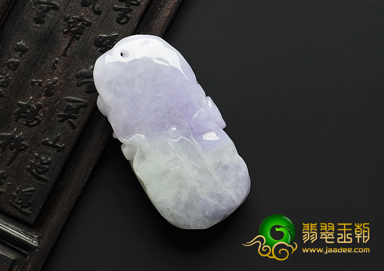 糯冰种紫罗兰缅甸翡翠A货玉兔挂件