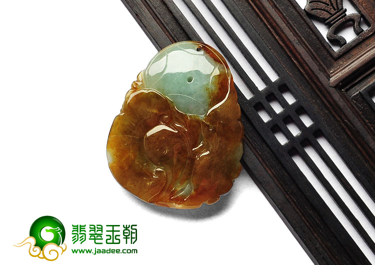 糯冰种褐黄翡缅甸翡翠A货虎虎生威挂件