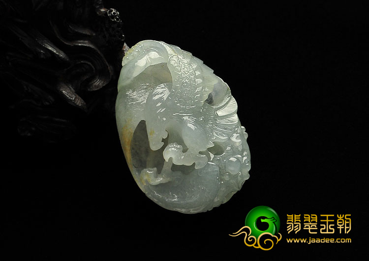 冰种晴水缅甸翡翠A货英明神武挂件