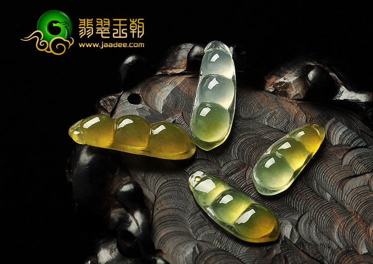 冰种黄翡缅甸翡翠A货四季平安豆挂件（一批走）
