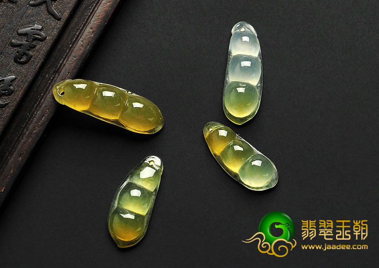 冰种黄翡缅甸翡翠A货四季平安豆挂件（一批走）