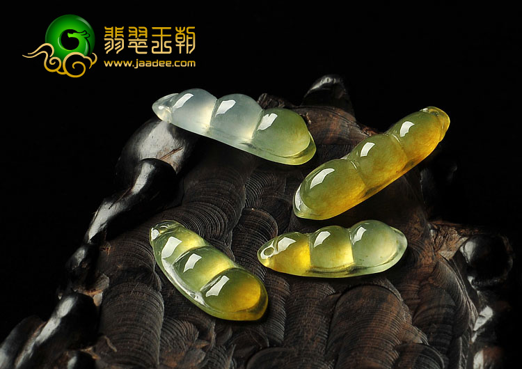 冰种黄翡缅甸翡翠A货四季平安豆挂件（一批走）