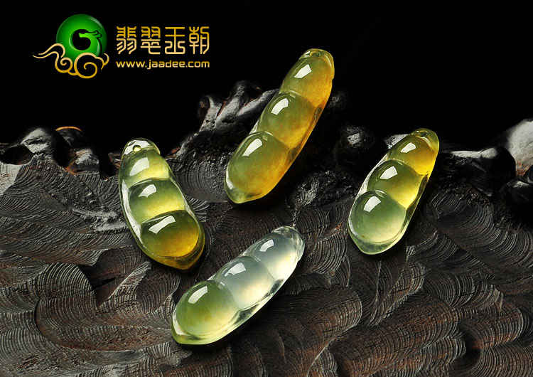 冰种黄翡缅甸翡翠A货四季平安豆挂件（一批走）