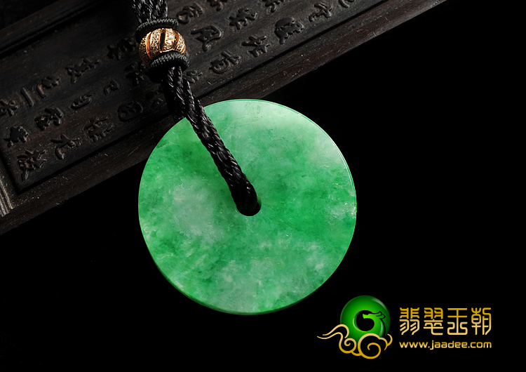 糯冰种翠色缅甸翡翠A货平安扣挂件