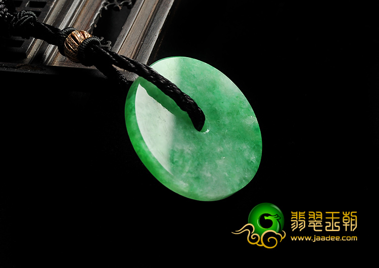 糯冰种翠色缅甸翡翠A货平安扣挂件