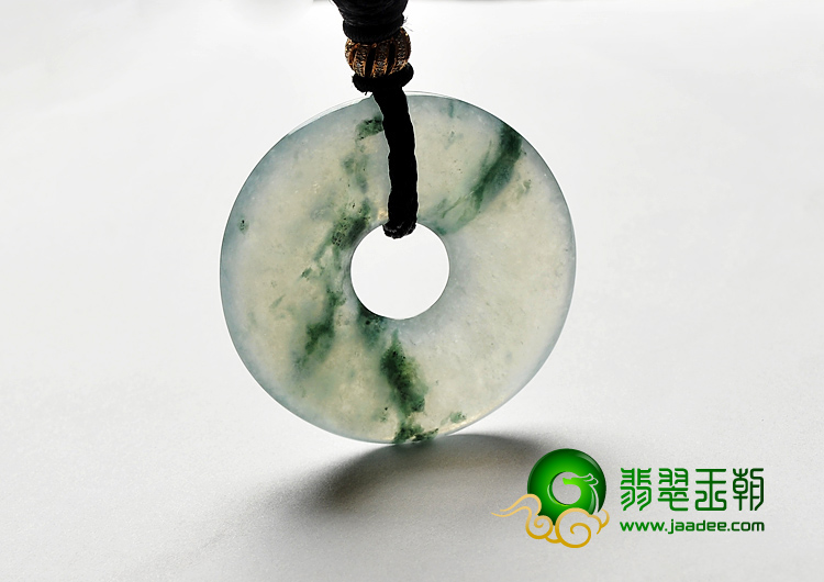 冰种飘花缅甸翡翠A货平安扣挂件