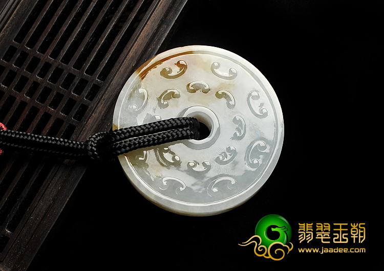 糯冰种褐黄翡缅甸翡翠A货平安扣手玩件/挂件