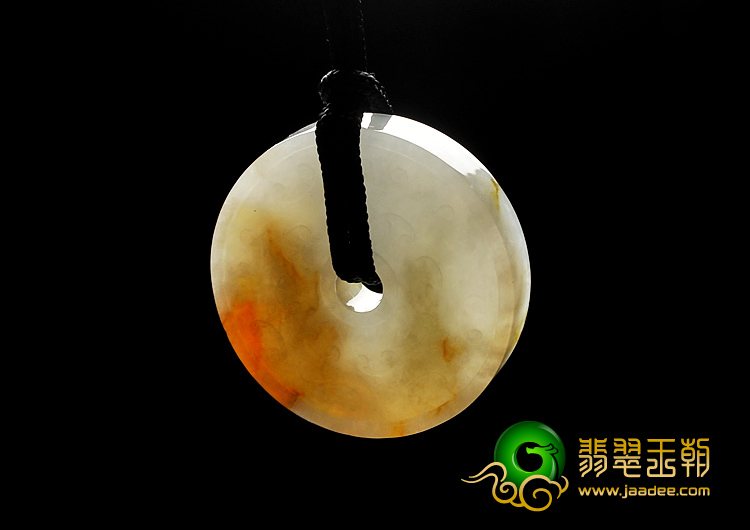 糯冰种褐黄翡缅甸翡翠A货平安扣手玩件/挂件