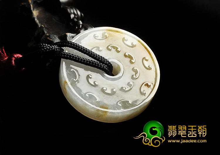 糯冰种褐黄翡缅甸翡翠A货平安扣手玩件/挂件