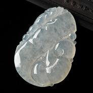 冰种淡晴水缅甸翡翠A货节节高挂件