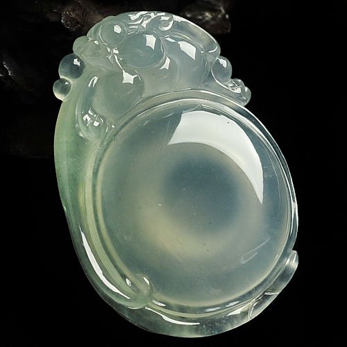 冰种晴水缅甸翡翠A货福在眼前挂件