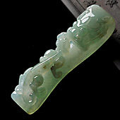冰种晴水缅甸翡翠A货龙钩挂件