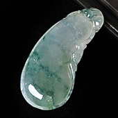 冰种飘花缅甸翡翠A货福瓜挂件