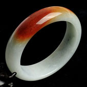 糯冰种红翡缅甸翡翠A货手镯（55.2mm）