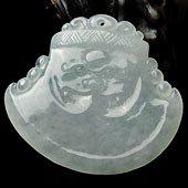 冰种淡晴水缅甸翡翠A货府中有龙挂件