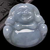 糯冰种紫罗兰缅甸翡翠A货玉佛挂件